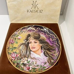 Kaiser Collector Plate “Rose” Romantic Portraits Gerda Neubacher 1980s Vintage
